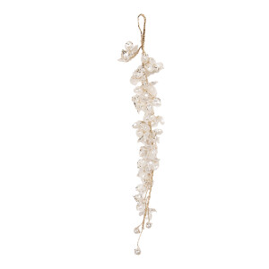 Ornament brad Craciun plastic alb  5x4x30 cm