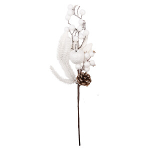 Crenguta Craciun artificiala alba maro 9x7x45 cm