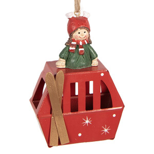 Ornament brad Craciun metal multicolor 7x3x10 cm