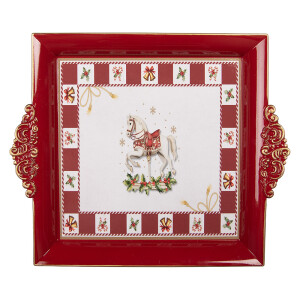 Tava Craciun plastic multicolor II 30x26x3 cm