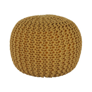 Taburet tricotat bumbac galben mustar Gobi