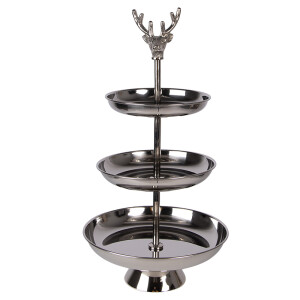 Platou supraetajat aluminiu argintiu Ren Ø 26x48 cm