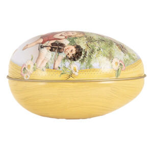 Ou decorativ Paste metal multicolor 7x11x7 cm