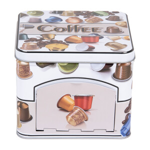 Cutie depozitare capsule cafea metal multicolor 15x15x12 cm