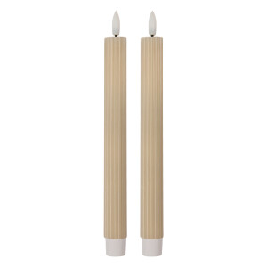 Set 2 lumanari cu led ceara bej Ø 2x25 cm