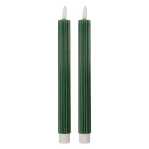 Set 2 lumanari cu led ceara verde Ø 2x25 cm