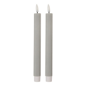 Set 2 lumanari cu led ceara gri Ø 2x25 cm