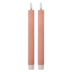 Set 2 lumanari cu led ceara roz Ø 2x25 cm