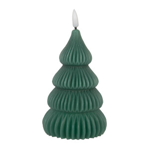 Lumanare Bradut ceara verde cu led Ø 8x17 cm