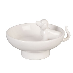 Suport bijuterii ceramica alba 10x8x6 cm