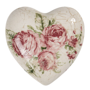Decoratiune Inimioara ceramica multicolora 8x8x4 cm