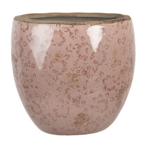 Ghiveci de flori din ceramica roz 18x17 cm