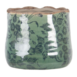 Set 4 ghivece ceramica verde 11x10 cm