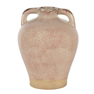 Vaza flori ceramica roz bej 19x25 cm
