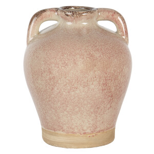Vaza flori ceramica roz bej 16x20 cm