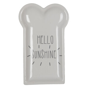 Farfurie ceramica alba gri Hello 10x17x2 cm