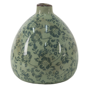 Vaza flori ceramica verde 13x14 cm