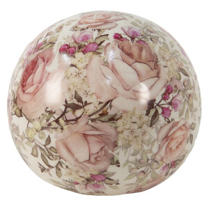 Set 2 sfere decorative ceramica Roses 12x11 cm