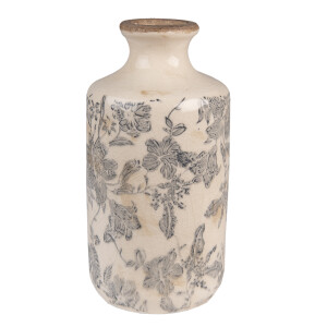 Vaza flori ceramica bej gri 10x21 cm