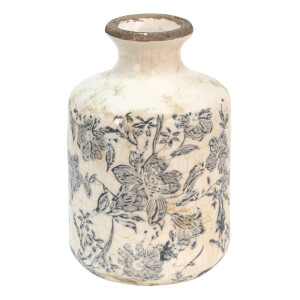 Vaza flori ceramica bej gri 11x17 cm