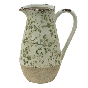 Carafa decorativa ceramica bej verde 20x14x25 cm