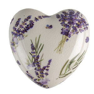 Set 2 decoratiuni Inimioara lavanda ceramica 8x8x4 cm