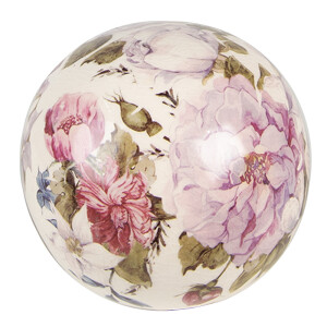 Set 6 sfere decorative ceramica Flowers 9x8 cm