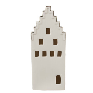 Casuta decorativa portelan bej 8x8x20 cm