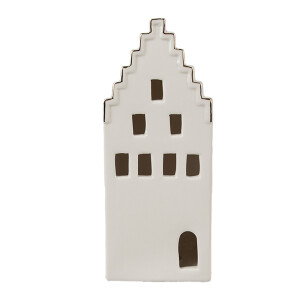 Casuta decorativa portelan bej 7x6x16 cm