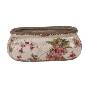 Ghiveci flori ceramica multicolora Flowers 18x7x7 cm