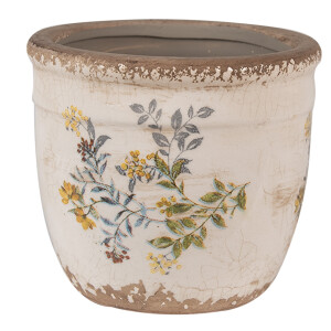 Ghiveci flori ceramica multicolora Flowers 13x11 cm