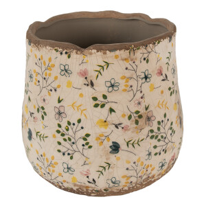 Ghiveci flori ceramica multicolora Flower 21x19 cm