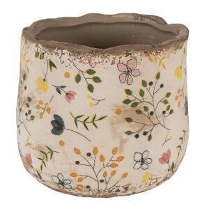 Ghiveci flori ceramica multicolora Flower 14x12 cm