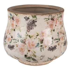Ghiveci flori ceramica multicolora Roses 22x18 cm