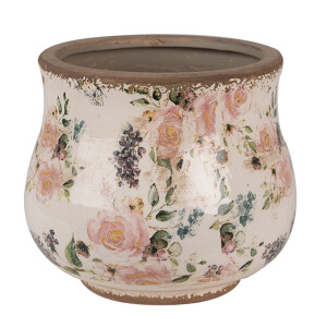 Ghiveci flori ceramica multicolora Roses 16x14 cm
