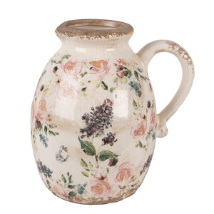 Carafa decorativa ceramica multicolora Flower 17x13x18 cm