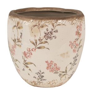 Ghiveci flori ceramica multicolora Flower 14x14 cm