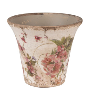 Ghiveci flori ceramica multicolora Flower 13x11 cm
