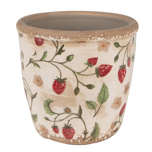 Ghiveci flori ceramica multicolora Capsuni 14x13 cm