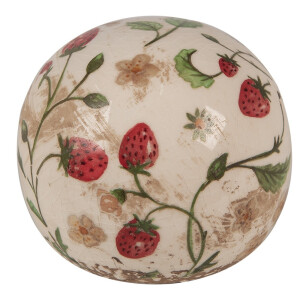 Set 2 sfere decorative ceramica Capsuni 10x10 cm