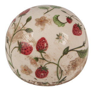 Sfera decorativa ceramica Capsuni 10x10 cm