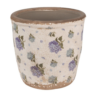 Ghiveci flori ceramica multicolora Hortensii 14x13 cm