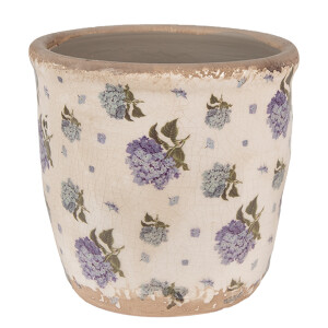 Ghiveci flori ceramica multicolora Hortensii 13x12 cm