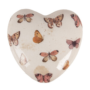 Decoratiune Inimioara ceramica multicolora 10x10x4 cm