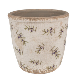Ghiveci flori ceramica multicolora Masline 14x13 cm
