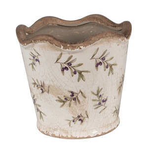 Ghiveci flori ceramica multicolora Masline 13x12 cm