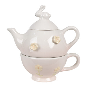 Set ceainic si ceasca ceramica 18x12x13 cm, 15x11x7 cm,  500 ml, 275 ml