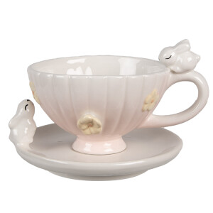 Set 4 cesti ceramica Iepurasi 14x11x9 cm, 14x13x5 cm 200 ml