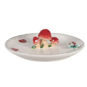 Platou decorativ ceramica Ciupercute 21x6 cm