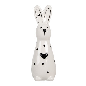 Figurina Iepuras Paste ceramica alba neagra 5x4x13 cm